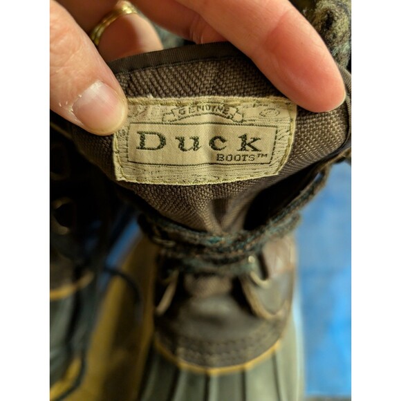 The Original Duck Boots Men's Snow Boots Size 5 Brown Flannel Lined Steel Shank - Picture 5 of 9